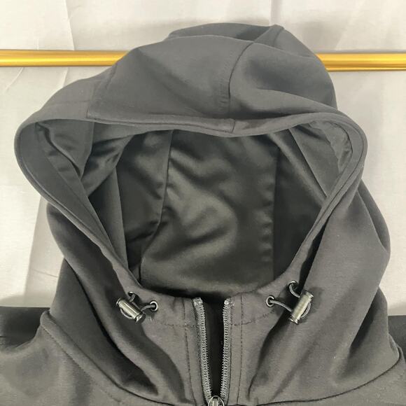 VRST Jacket Mens Large Black Soft Shell Hooded Full Zip Athletic Outdoor Logo - Picture 3 of 11